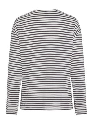 SADIE STRIPE TEE LS - CLOUD DANCER MAGNET