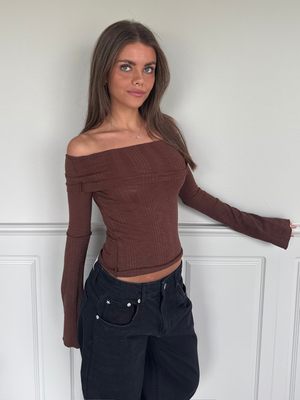 MELANIE TOP - DARK BROWN