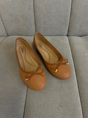 ANNA BALLERINA SKOR - COGNAC