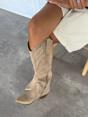 JESSIE COWBOYSTØVLE - TAUPE