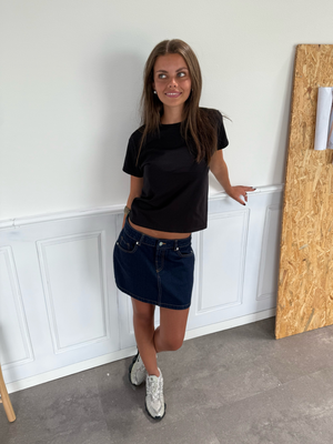 ESTHER DENIM MINI SKIRT - DARK BLUE