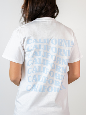 CALIFORNIA TEE (tryck på baksidan) - VIT 