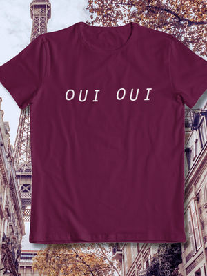 OUI OUI, BABY TEE - BORDEAUX