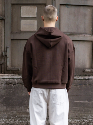 ASH SCUBA ZIP HOODIE - BROWN