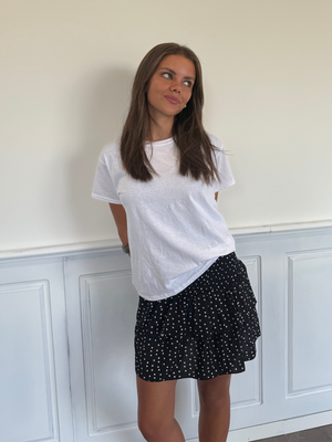 MILLA RUFFLE SKIRT/TOP - BLACK DOT