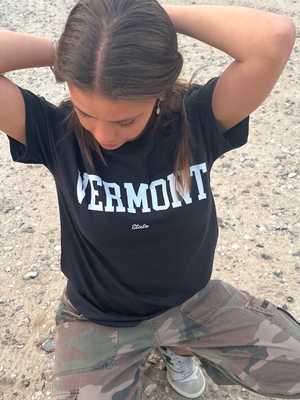 VERMONT STATE (white) TEE - BLACK