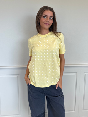 RIA DOT TEE - PALE BANANA/WHITE DOT