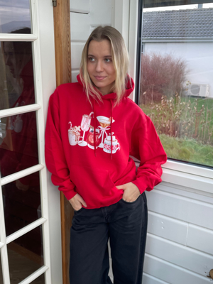 FESTIVE DRINKS HOODIE - RØD