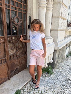 SHELLY (blue) BABY TEE - WHITE