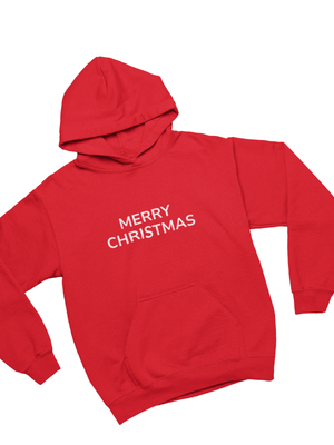 MERRY CHRISTMAS HOODIE (glitter) - RØD