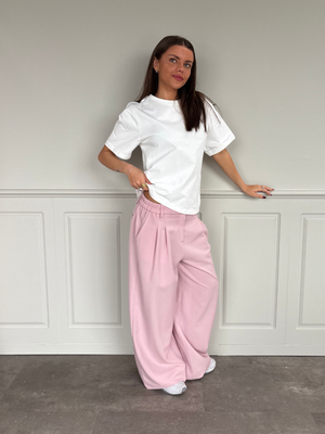 AIA BAGGY SUIT PANT - LIGHT PINK
