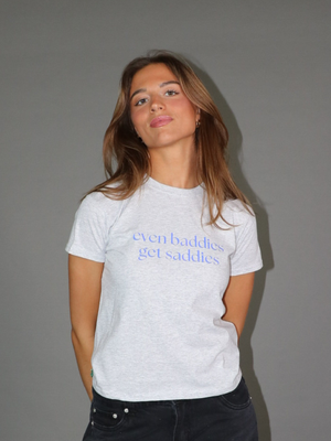 BADDIES BABY TEE - GRAY