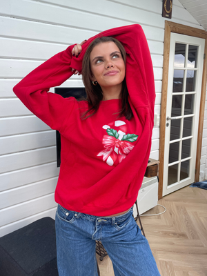 CANDY CANE SWEATSHIRT - RØD