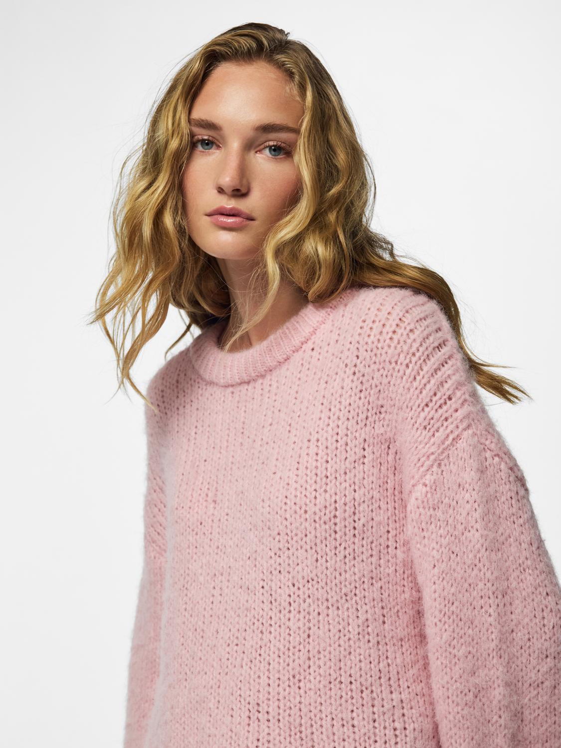 DORTHEA CHUNKY KNIT - ROSEATE SPOONBILL MELANGE - Dinvintageshop