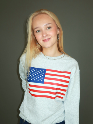 US FLAG SWEAT - GRÅ