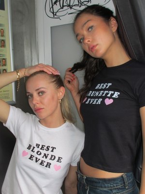 BEST BLONDE EVER, BABY TEE - HVID