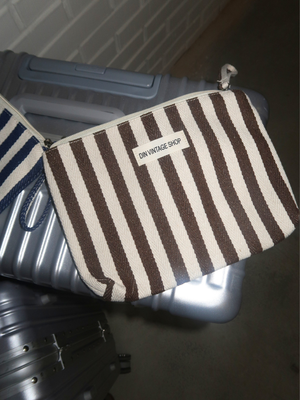 ADDY MAKEUP BAG - BLACK STRIPE