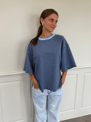 STRIPE TEE, KORTÆRMET - BLUE / LT BLUE