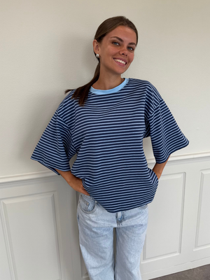 STRIPE TEE, SHORT SLEEVE - BLUE / LT BLUE