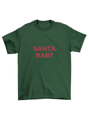 SANTA BABY (glitter) BABYTEE - MØRK GRØN