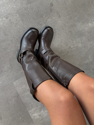 NELLIE BIKER STØVLE - BROWN