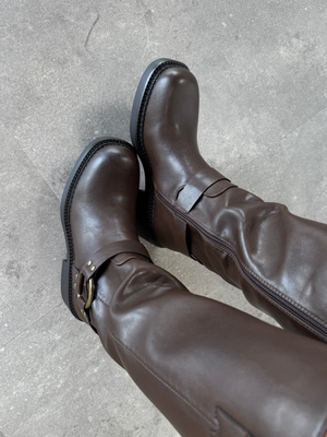 NELLIE BIKER STØVLE - BROWN