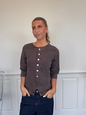 SELMA DENIM TOP - HOT FUDGE