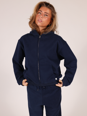OVERSIZED ZIP HOODIE - NAVY