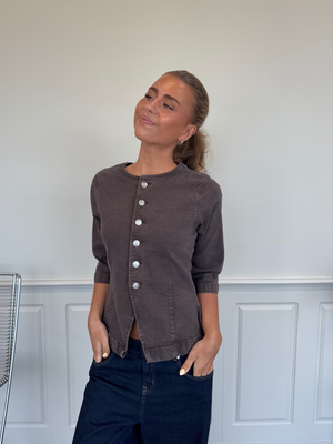 SELMA DENIM TOP - HOT FUDGE