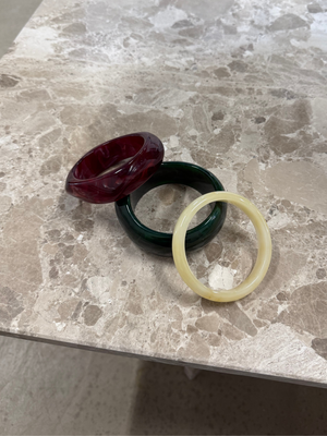 3-PAK ARMBÅND - OFFWHITE/WINE/GREEN