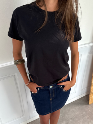 ESTHER DENIM MINI SKIRT - DARK BLUE