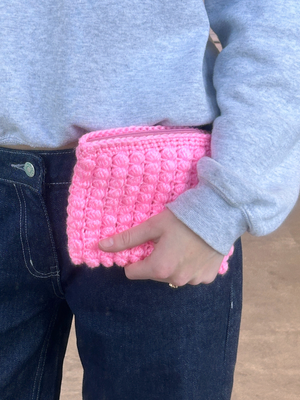CROCHET CLUTCH - PINK