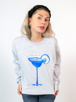 MEGA BLÅ DRINK SWEATSHIRT - GRÅ