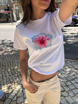 HAWAII (blue) BABY TEE - WHITE