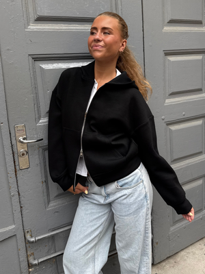 ASH SCUBA ZIP HOODIE - BLACK