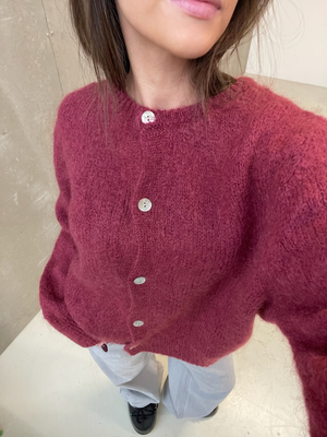 LIVA KNIT CARDIGAN - BORDEAUX