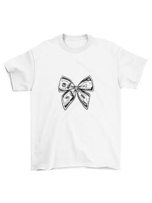 DOLLAR BOW BABY TEE - WHITE