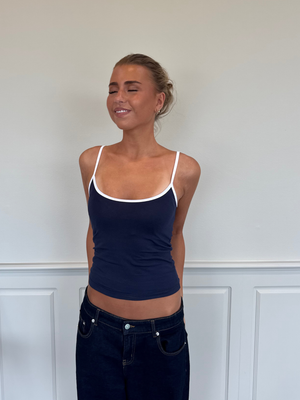 NADIA TANK TOP - NAVY / WHITE