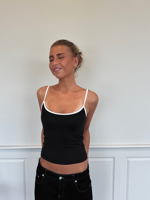 NADIA TANK TOP - BLACK / WHITE