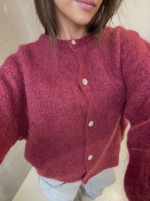 LIVA KNIT CARDIGAN - BORDEAUX