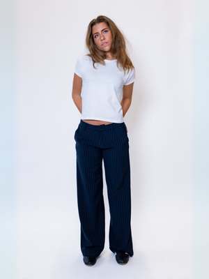 BELLA SUIT PANT - NAVY STRIPE