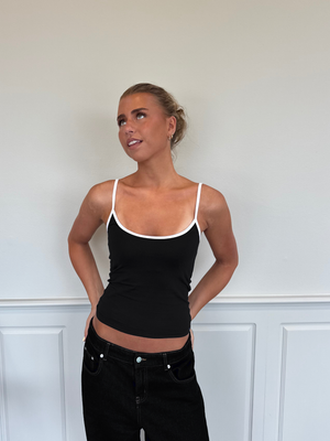 NADIA TANK TOP - BLACK / WHITE
