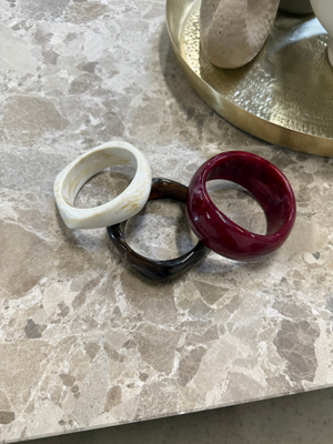 3-PAK ARMBÅND - OFFWHITE/WINE/BROWN