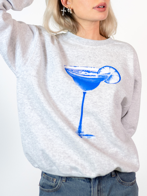 MEGA BLUE DRINK SWEATSHIRT - GRÅ