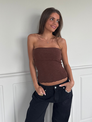 MELANIE TUBE TOP - DARK BROWN