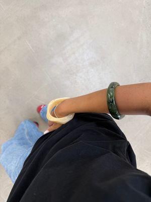 2-PAK ARMBÅND - CREAM/MATCHA GREEN