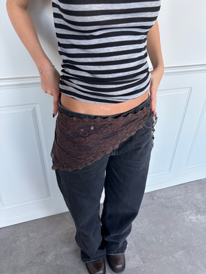 NAINA LACE HIP SCARF - HOT FUDGE