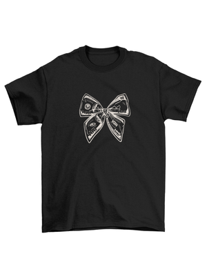 DOLLAR BOW BABY TEE - BLACK