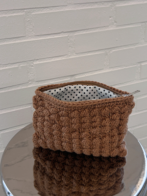 CROCHET CLUTCH - TAUPE