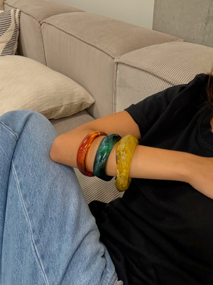 3-PAK ARMBÅND - AMBER/GREEN/BROWN
